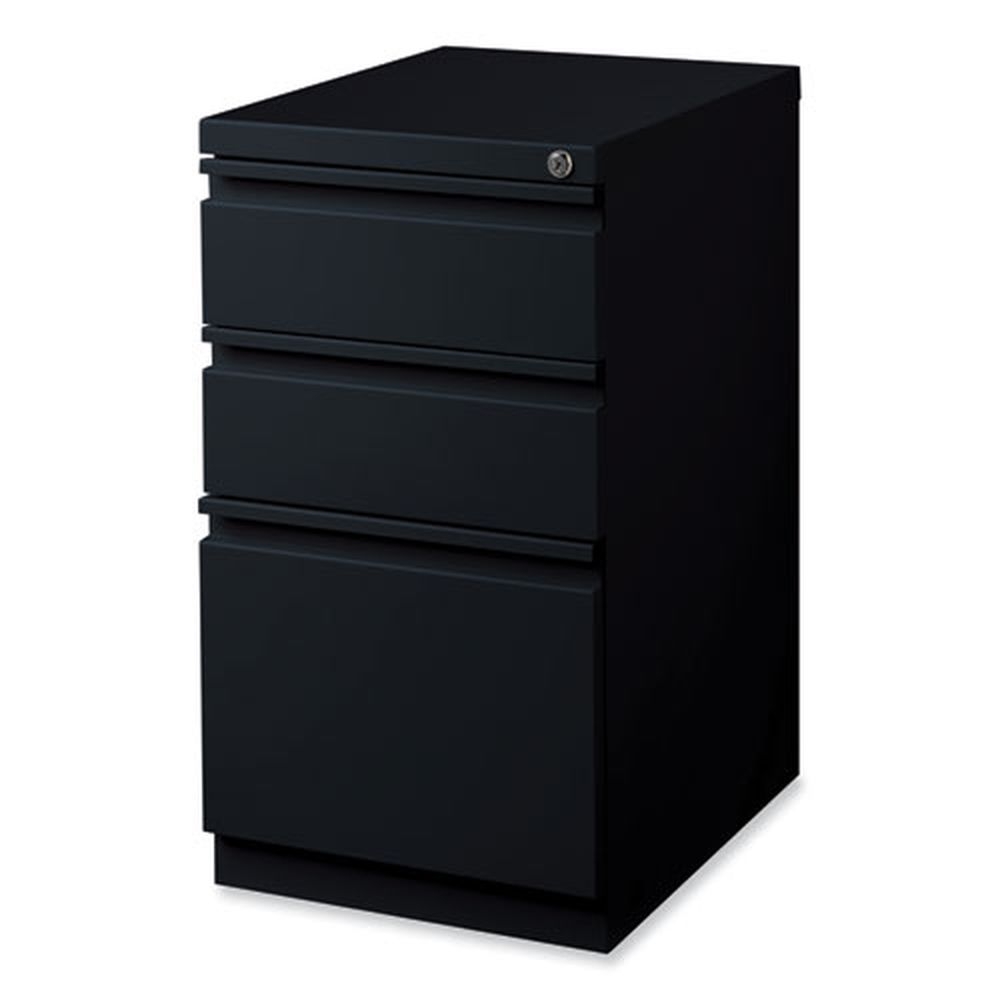 Hirsh Industries Full-Width Pull 20 Deep Box/Box/File Letter Black Mobile Pedestal File, 15 x 19.88 x 27.75 inch