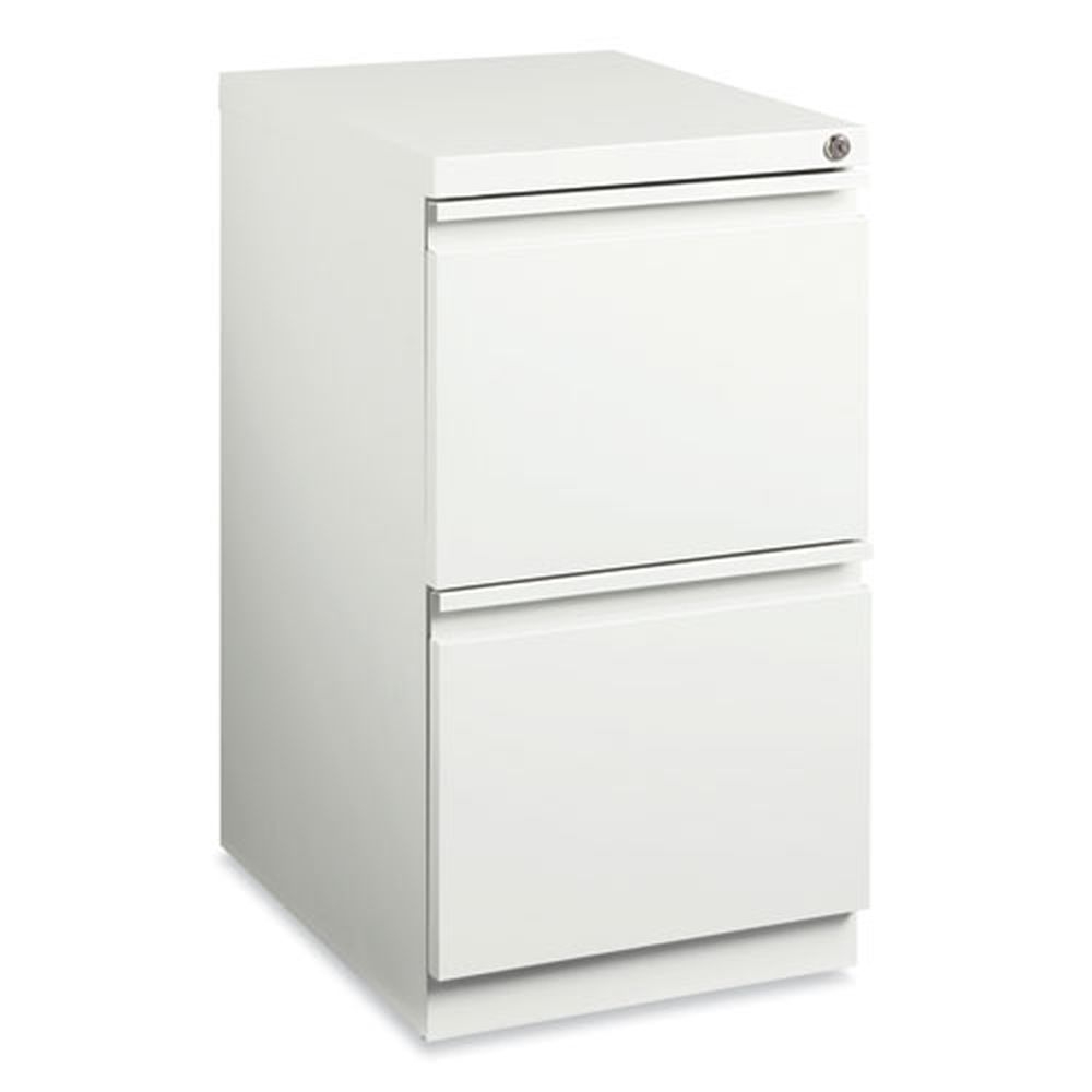 Hirsh Industries Full-Width Pull 20 Deep 2 Drawer File/File Letter White Mobile Pedestal File, 15 x 19.88 x 27.75 inch