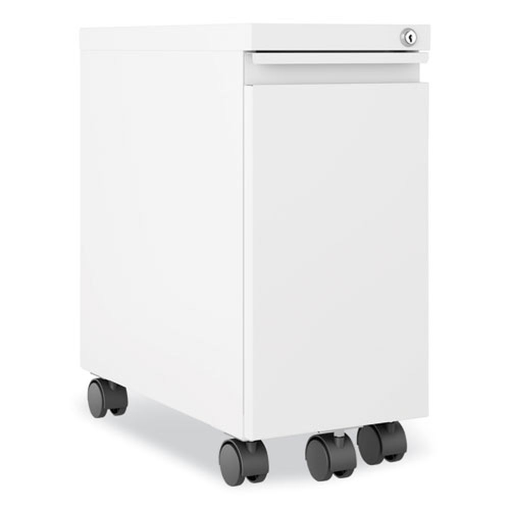 Hirsh Industries 1 Drawer File Legal/Letter White Zip Mobile Pedestal File, 10 x 19.88 x 21.75 inch