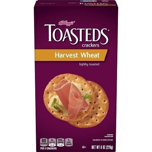 Kelloggs Toasteds Harvest Wheat Cracker, 8 Ounce -- 6 per case