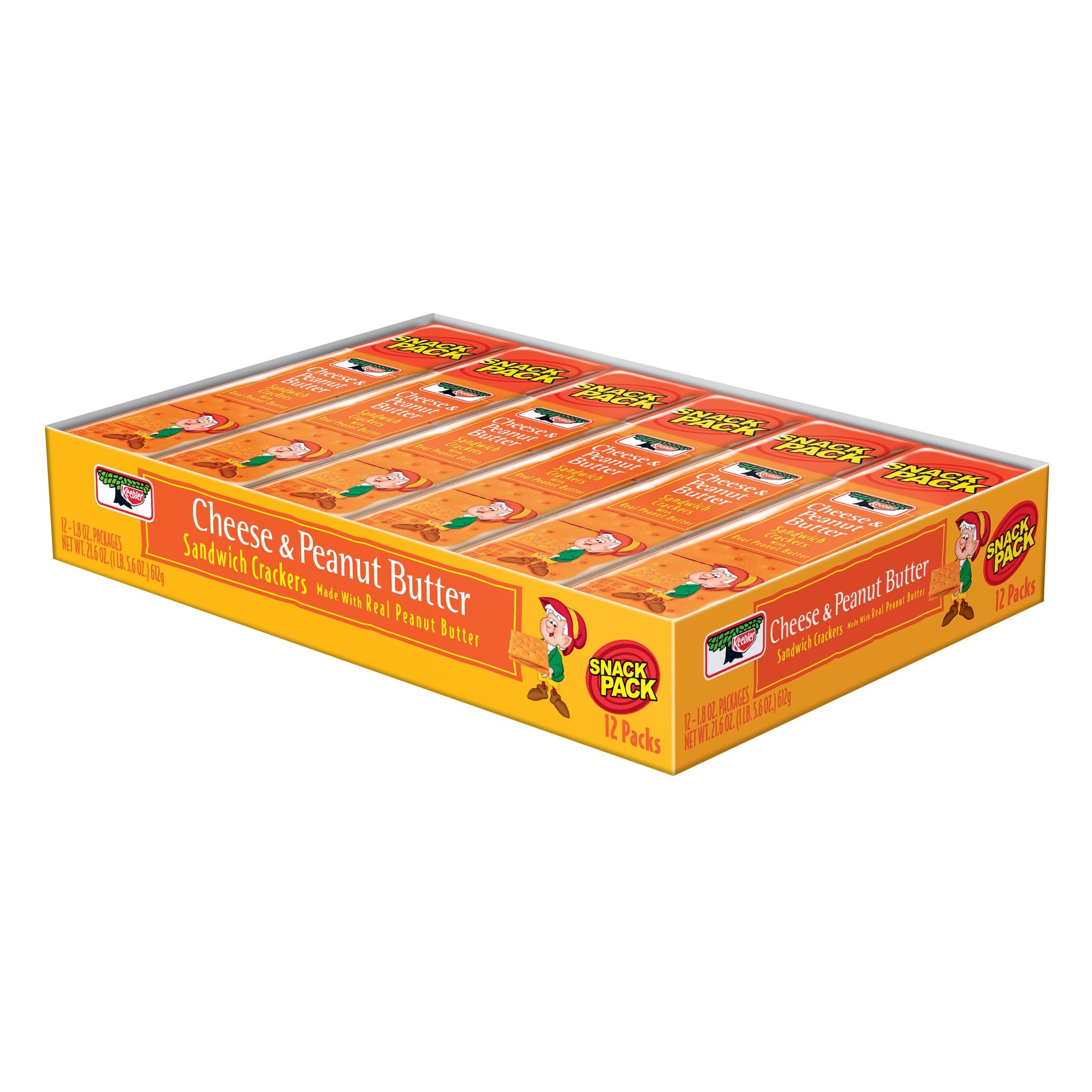 Keebler Cheese and Peanut Butter Sandwich Cracker, 1.8 Ounce -- 144 per case.