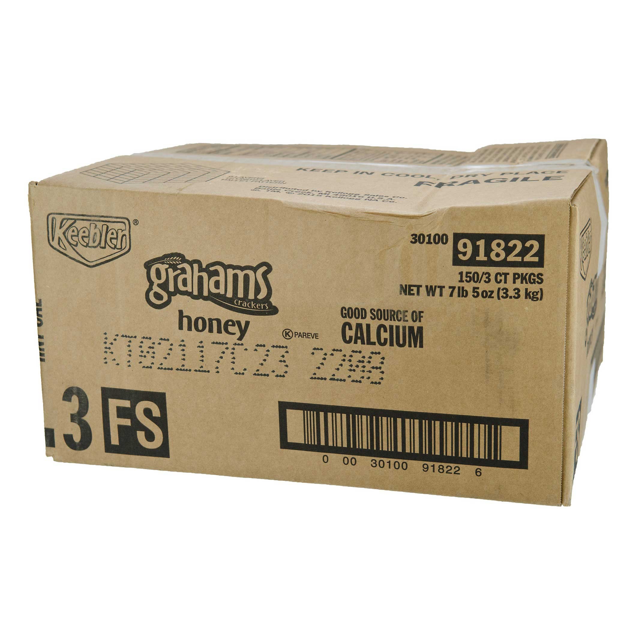 Keebler Honey Graham Cracker with Calcium, 0.78 Ounce -- 150 per case.