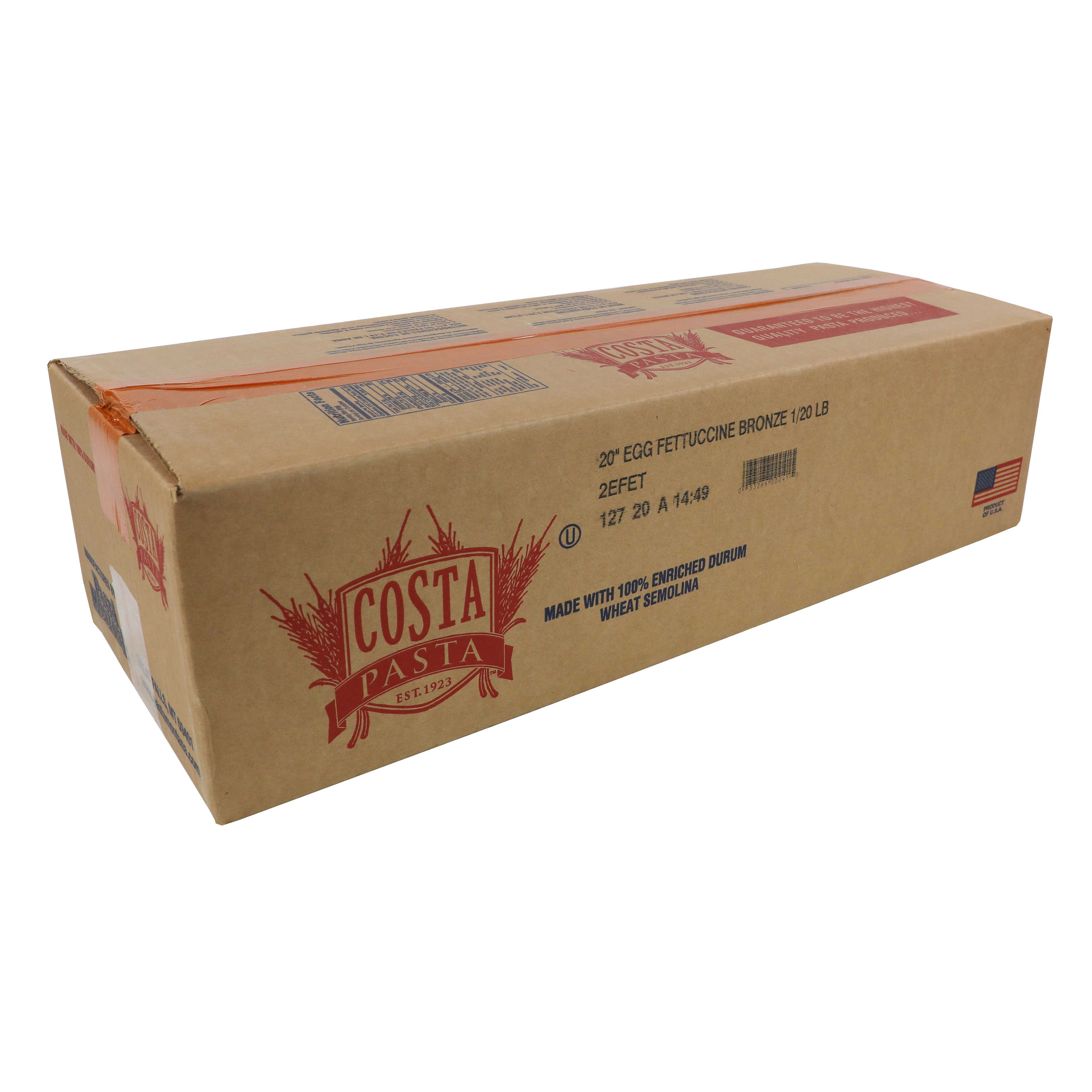 Costa 20 inch Fettuccine Egg Bronze Pasta, 20 Pound.