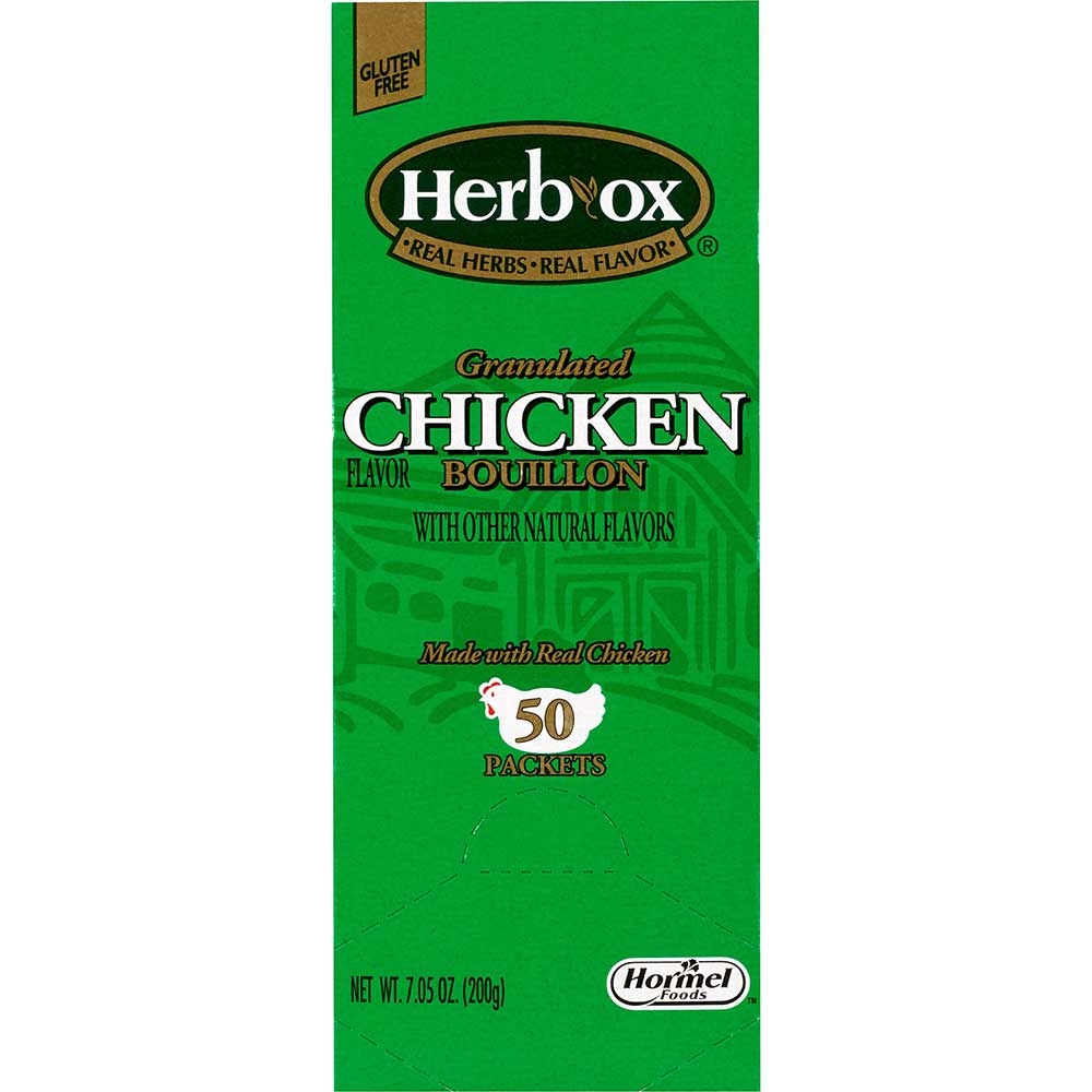 Hormel Health Labs Herb-Ox Instant Chicken Single Serve Broth, 50 Packets per box --  6 boxes per case