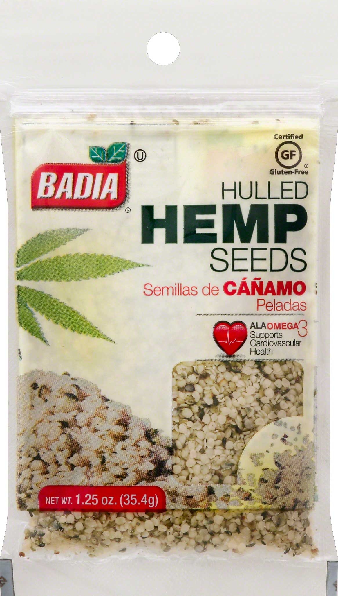 Badia Hulled Hemp Seed, 1.25 Ounce -- 576 per case