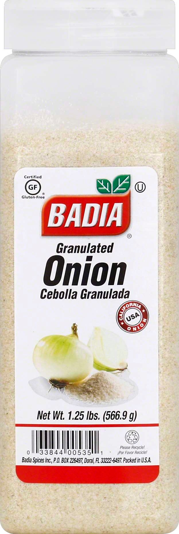 Badia Granulated Onion, 1.25 Pound Bottle -- 6 per case