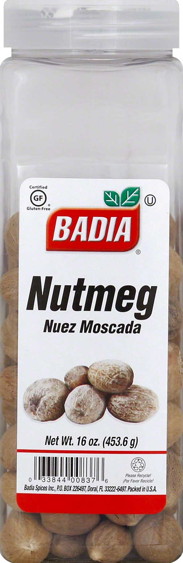 Badia Whole Nutmeg, 16 Ounce -- 6 per case