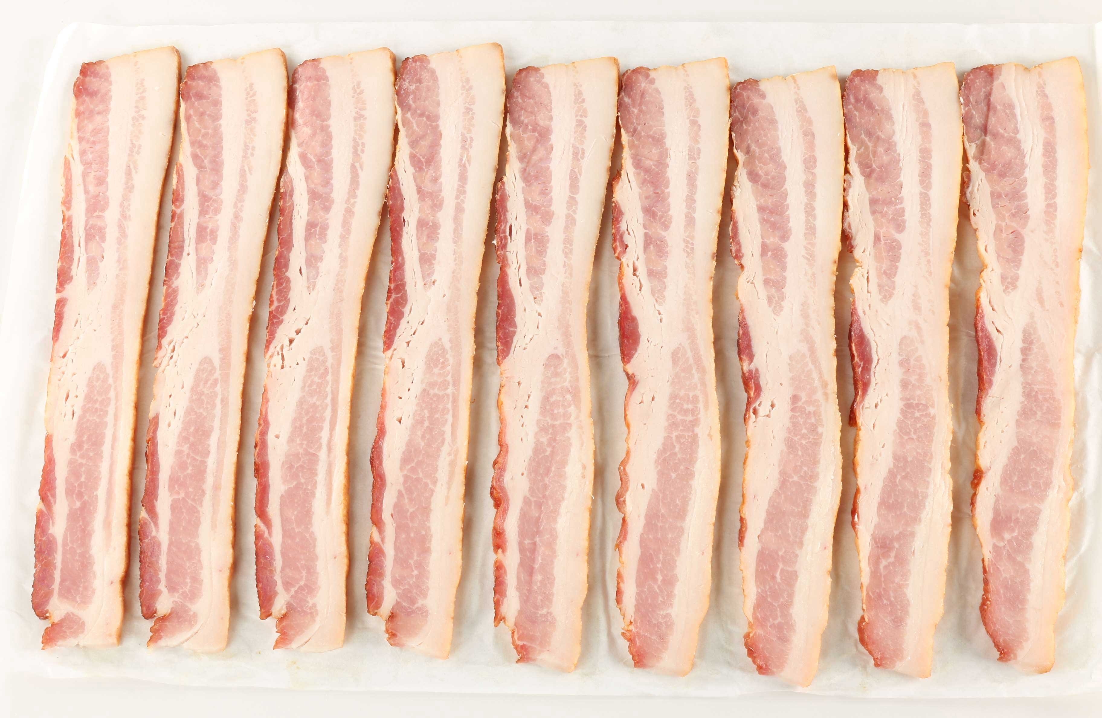 Jones Dairy Farm 9/11 Slices Uncooked Dry Aged Cherrywood Smoked Bacon, 1.778 Ounce -- 135-165 per case