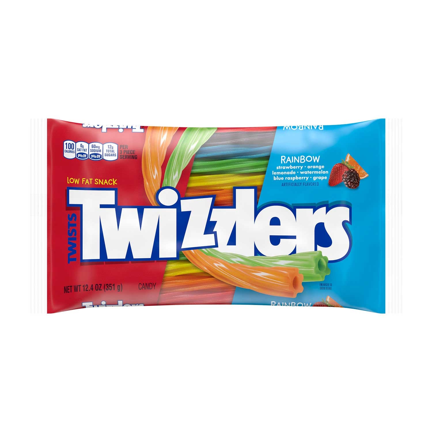 Twizzlers Rainbow Twist Candy - Laydown Bag, 12.4 Ounce -- 14 per case