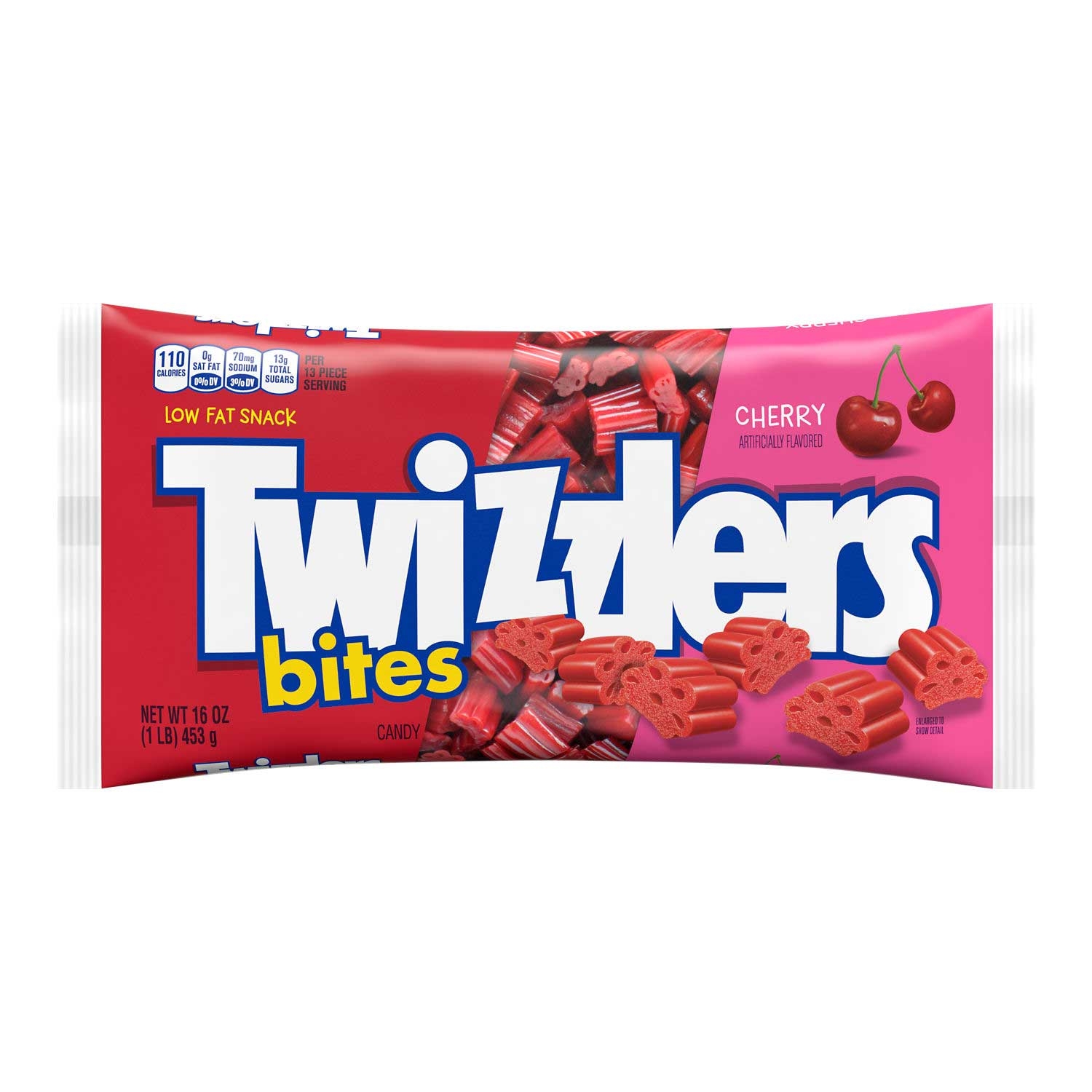 Twizzlers Cherry Flavor Bites Candy - Laydown Bag, 16 Ounce -- 12 per case
