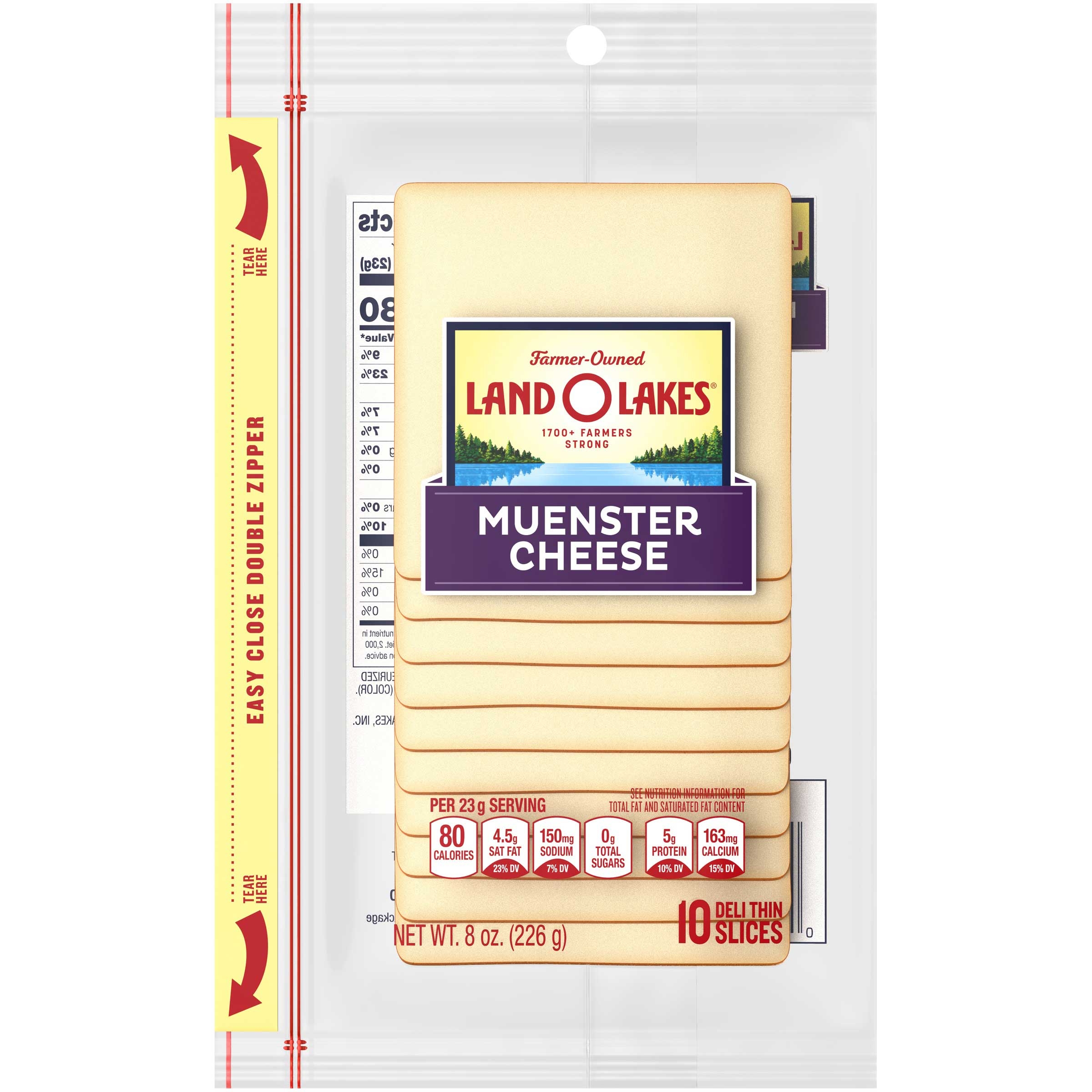 Land O Lakes Muenster Cheese, 8 Ounce -- 12 per case.