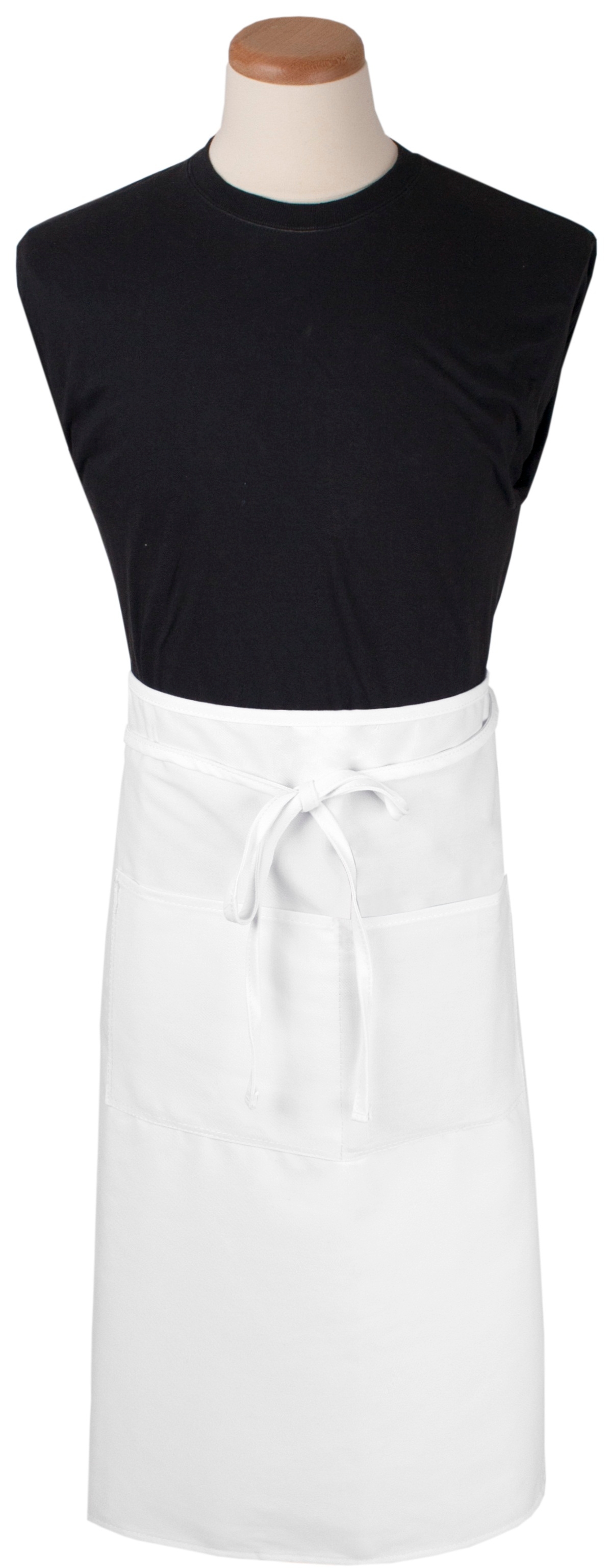 RITZ Chefs Line Bistro White 2 Pockets Waist Apron