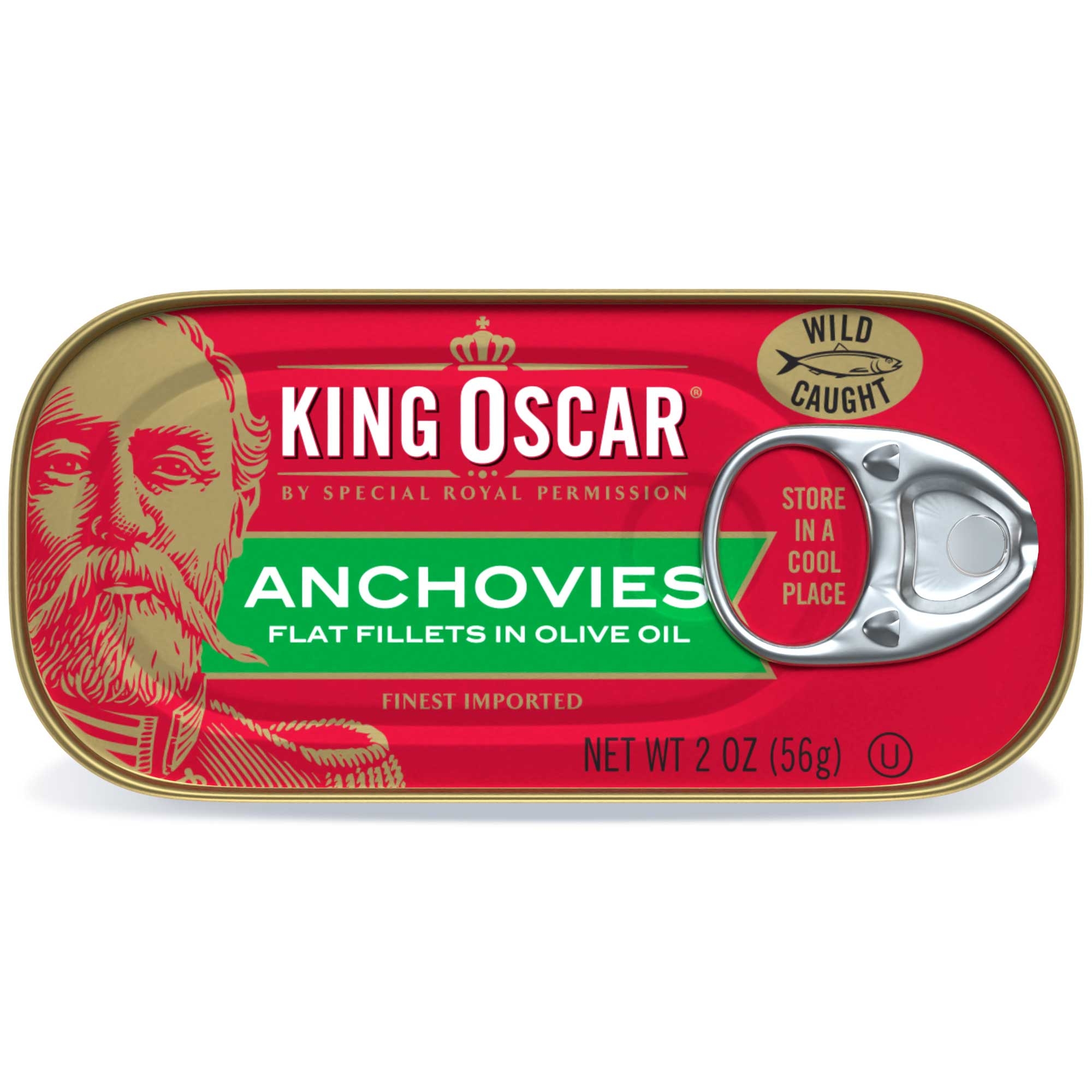 King Oscar Anchovies, 2 Ounce -- 18 per case.