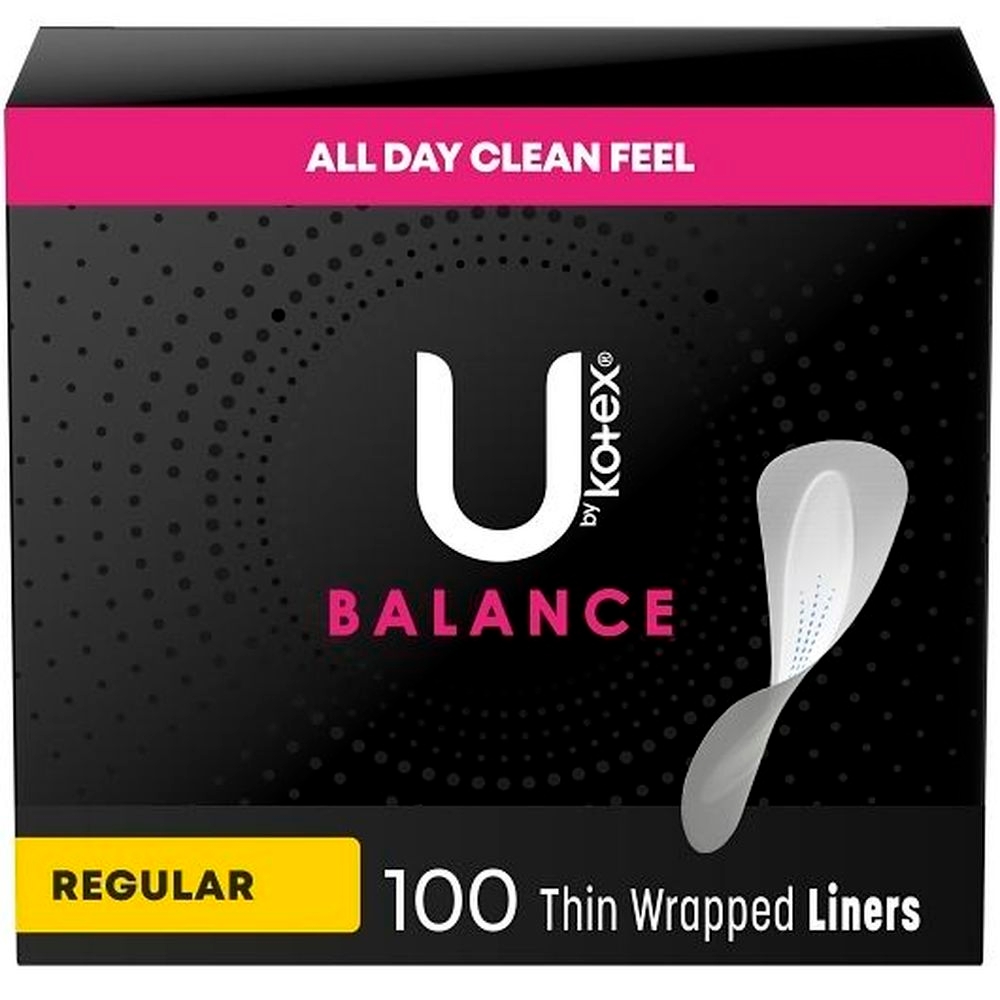 U By Kotex Balance Super Premium Pantiliner, 100 count -- 5 per case