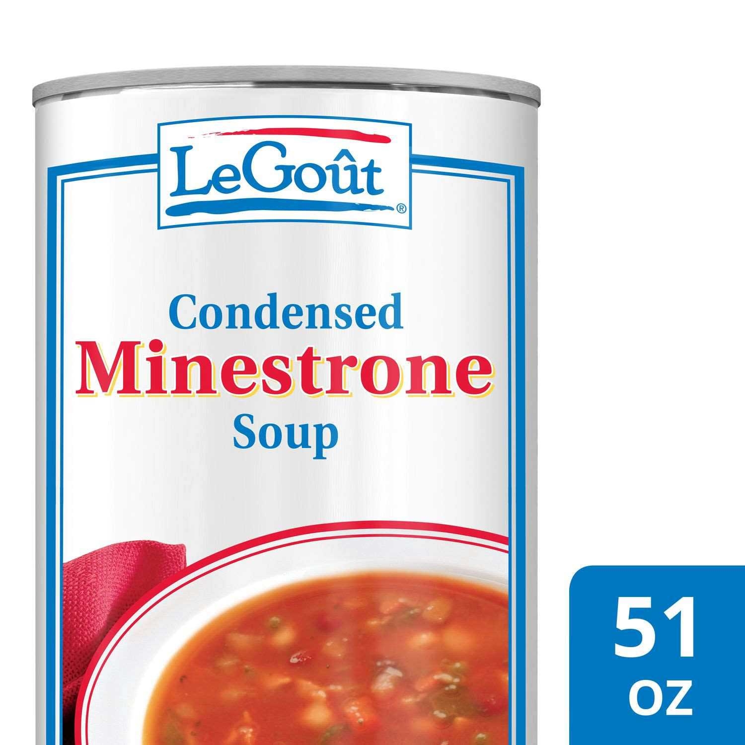 Single LeGout Minestrone Condensed Canned Soup, 51 Ounce