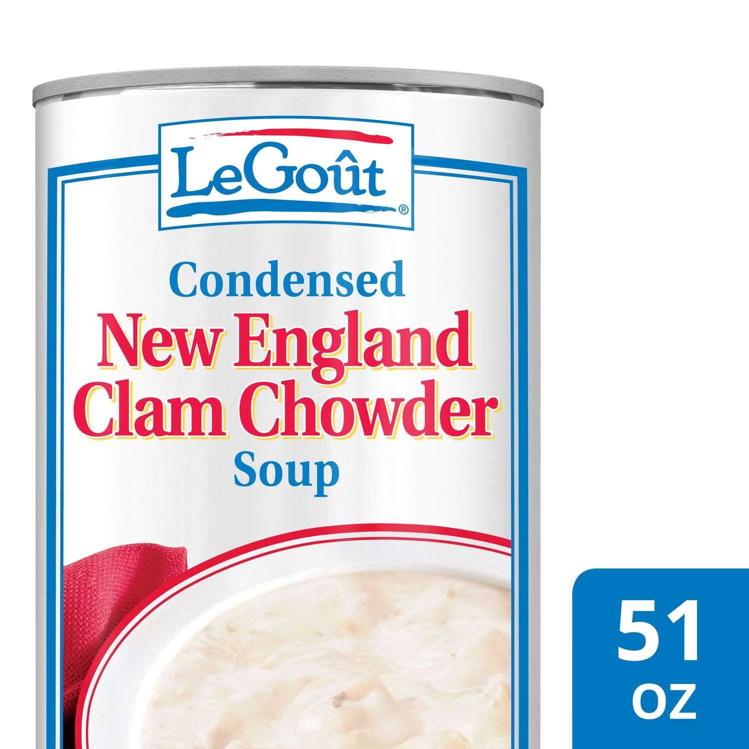 Single LeGout New England Clam Chowder Condensed Canned Soup, 51 Ounce