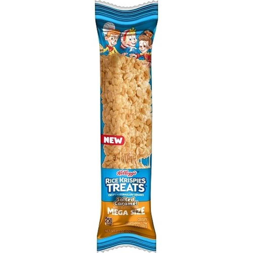 Kelloggs Rice Krispies Treats Mega Size Salted Caramel Marshmallow Squares, 2.1 Ounce - 72 per case