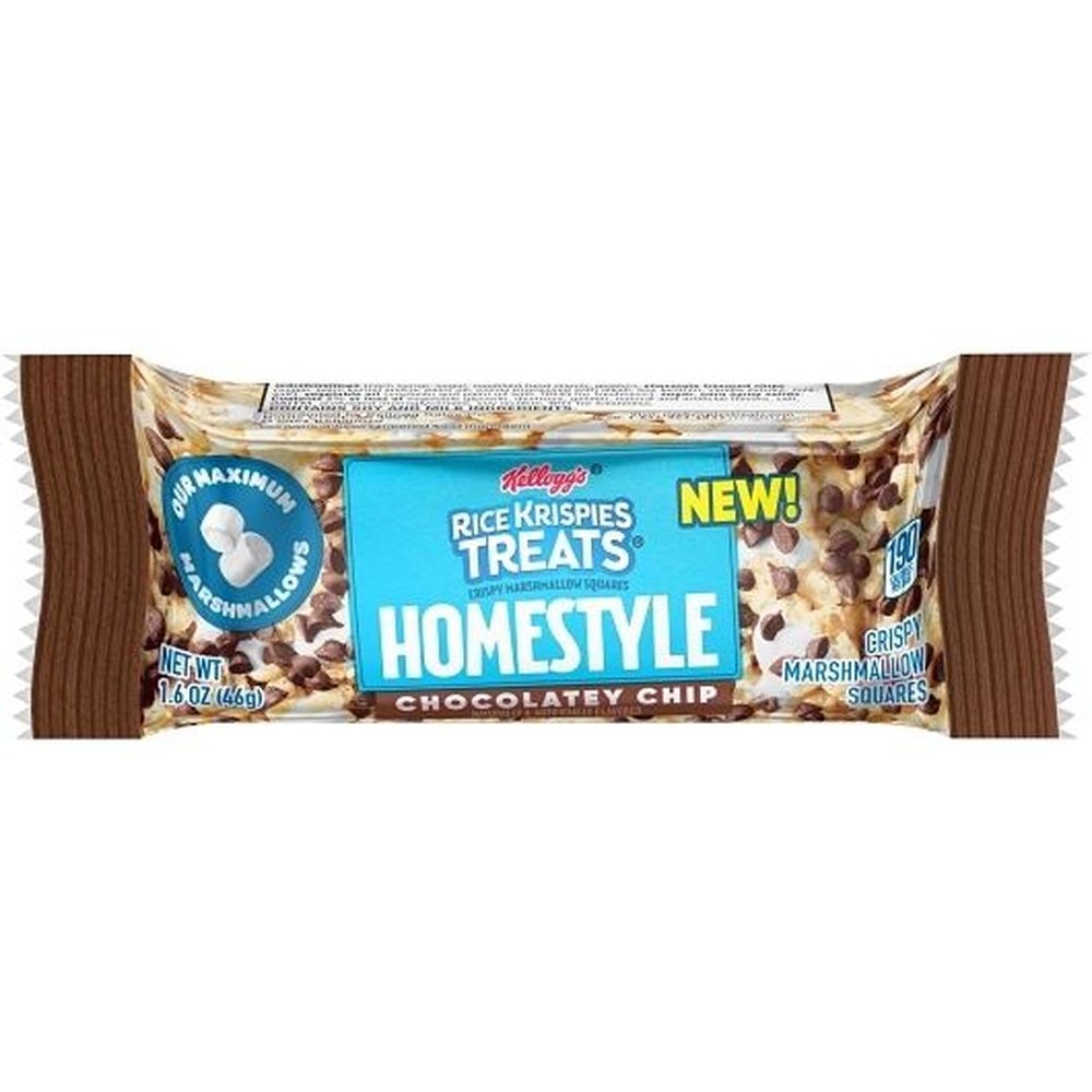 Kelloggs Rice Krispies Treats Homestyle Chocolatey Chip Marshmallow Squares, 1.6 Ounce - 60 per case