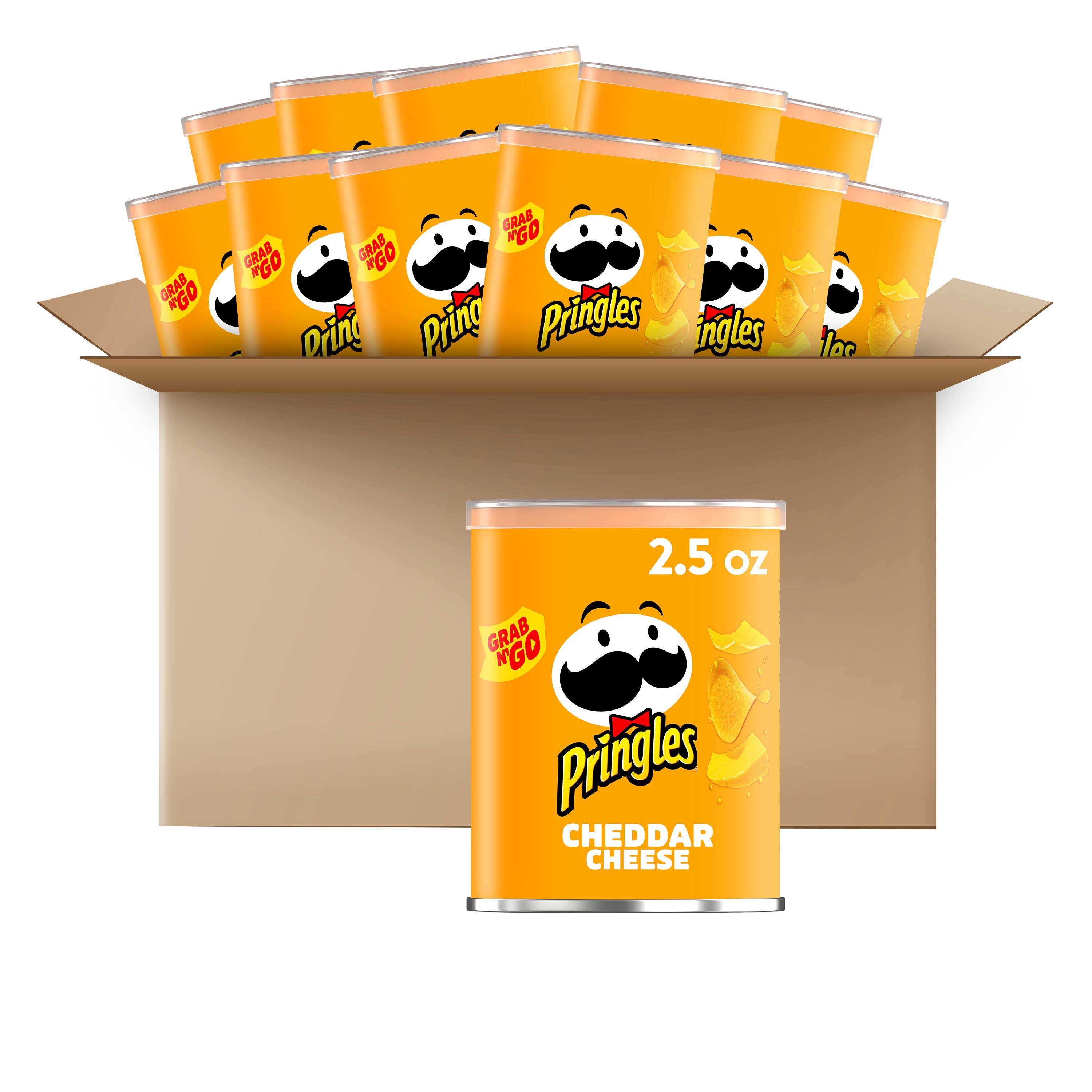 Pringles Large Cheddar Cheese Grab and Go, 2.5 Ounce -- 12 per case.