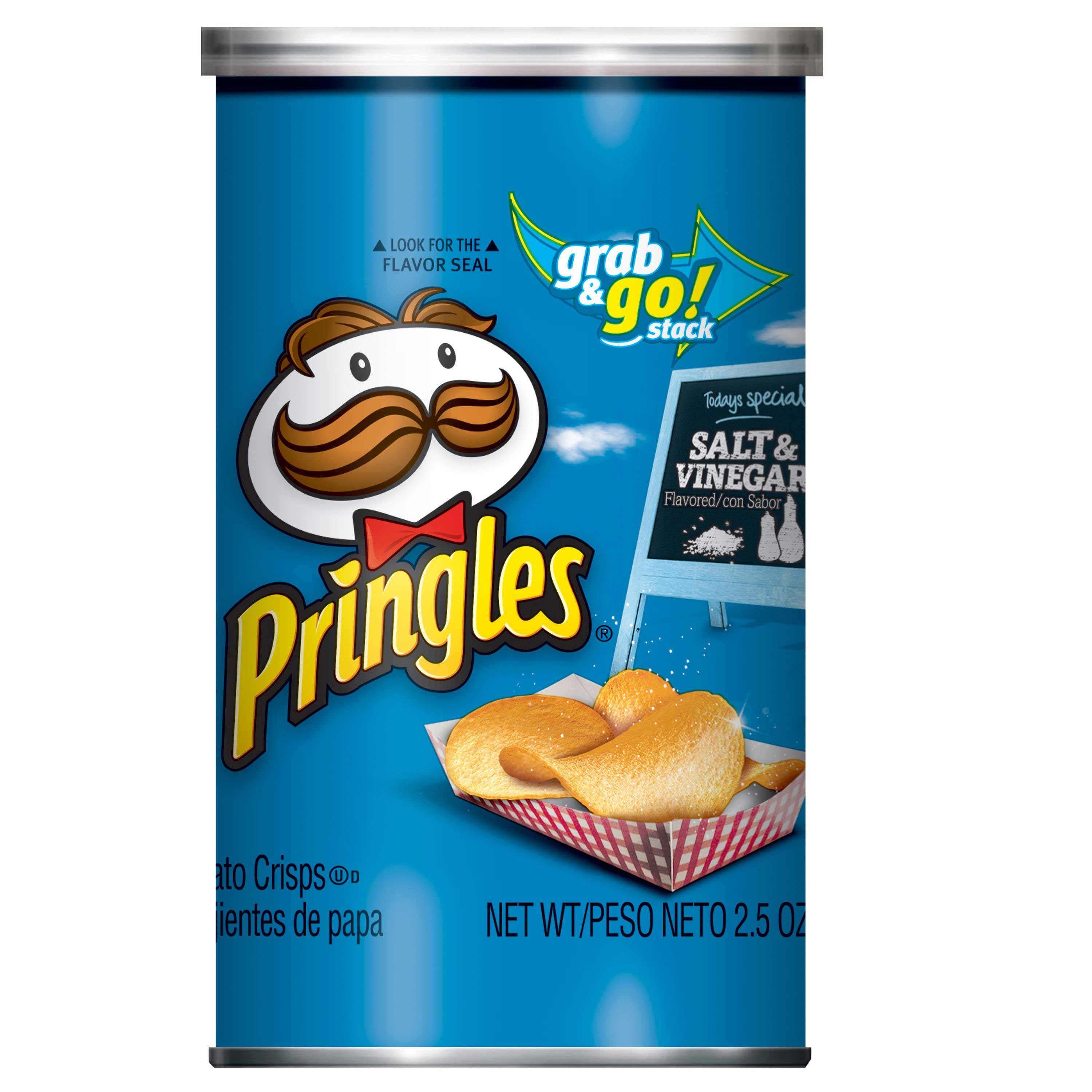 Pringles Grab and Go Salt and Vinegar Crisps, 2.5 Ounce -- 12 per case.