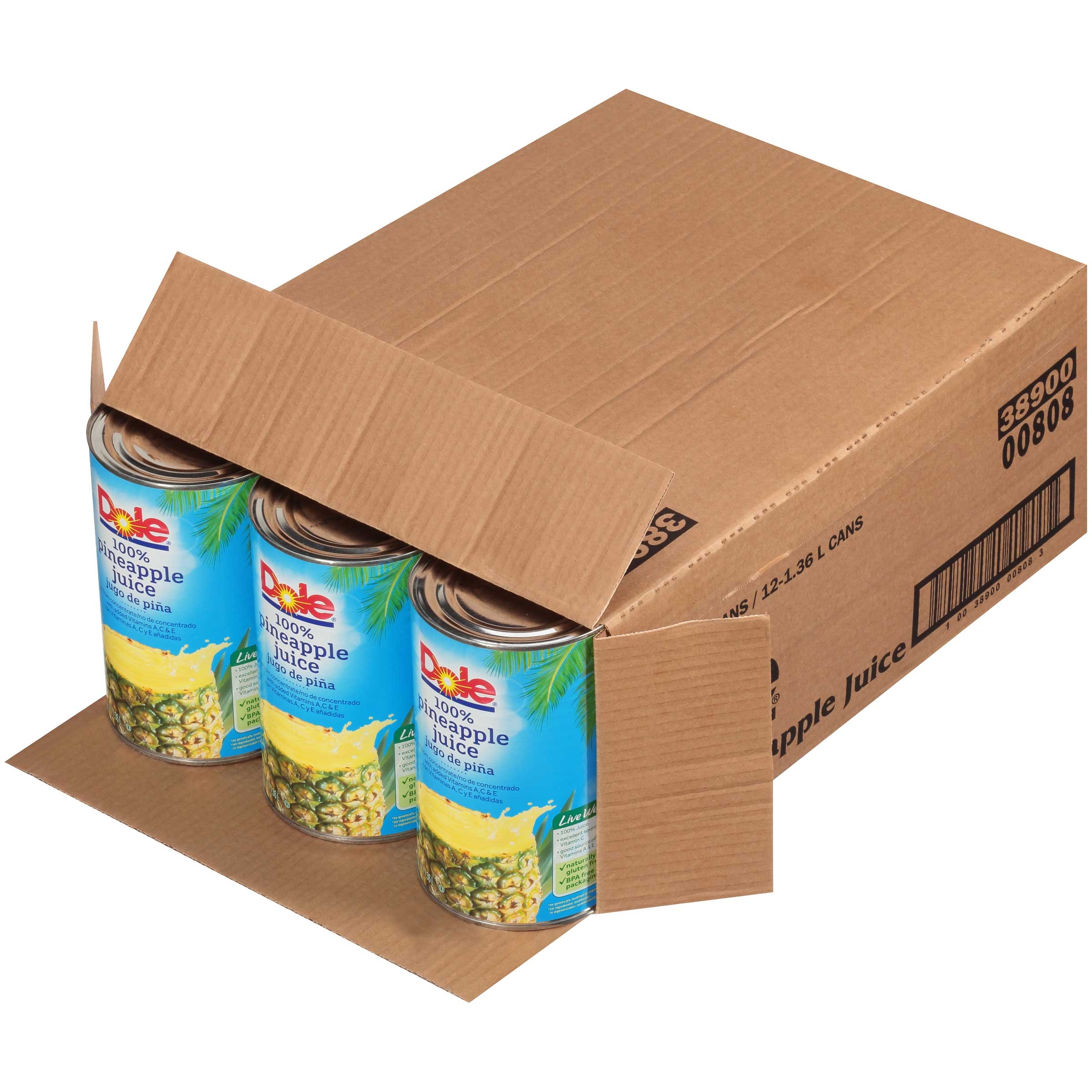 Dole Pineapple Juice, 46 Ounce -- 12 per case.