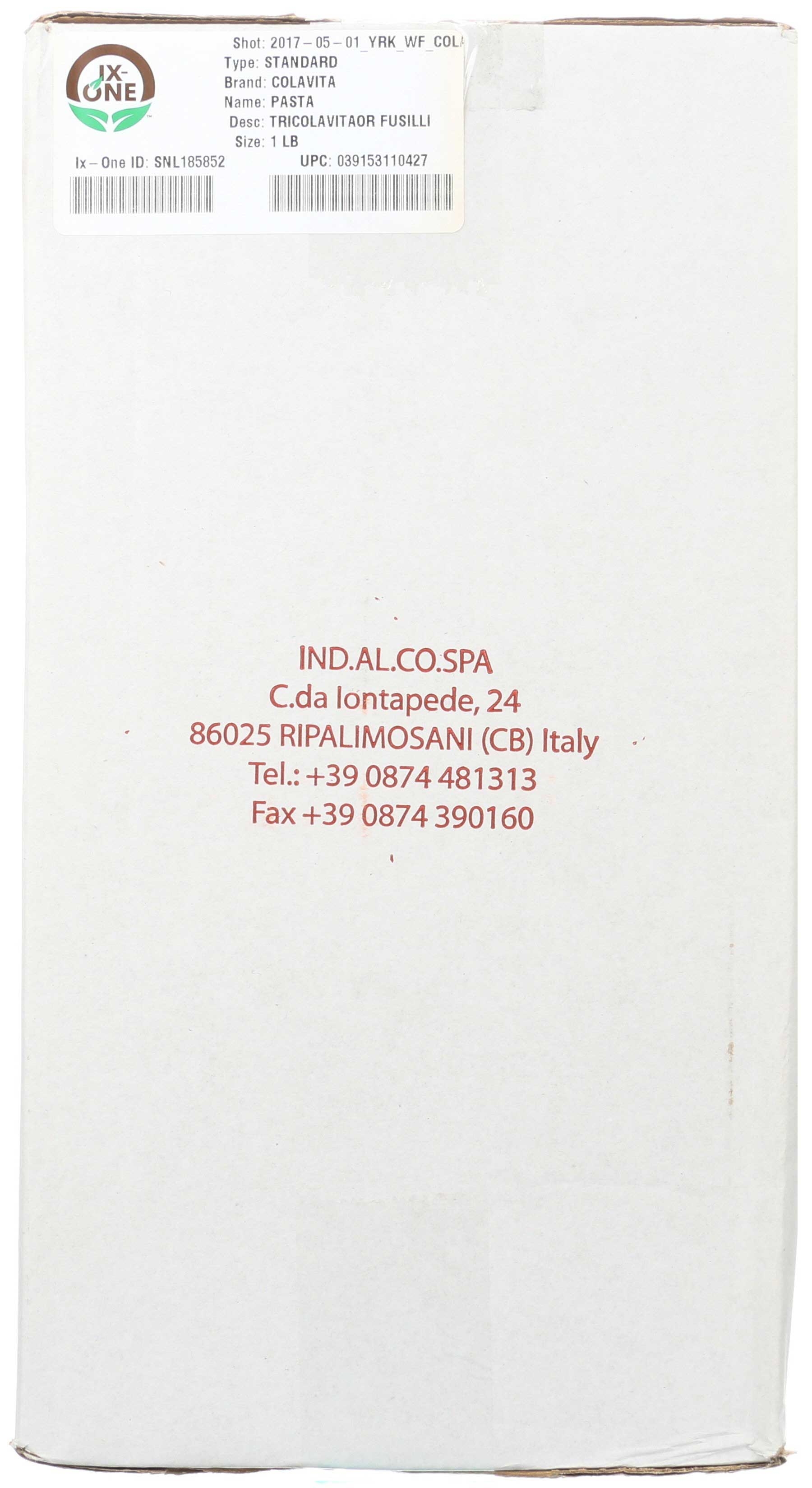 Colavita Tricolor Fusilli, 20 Pound
