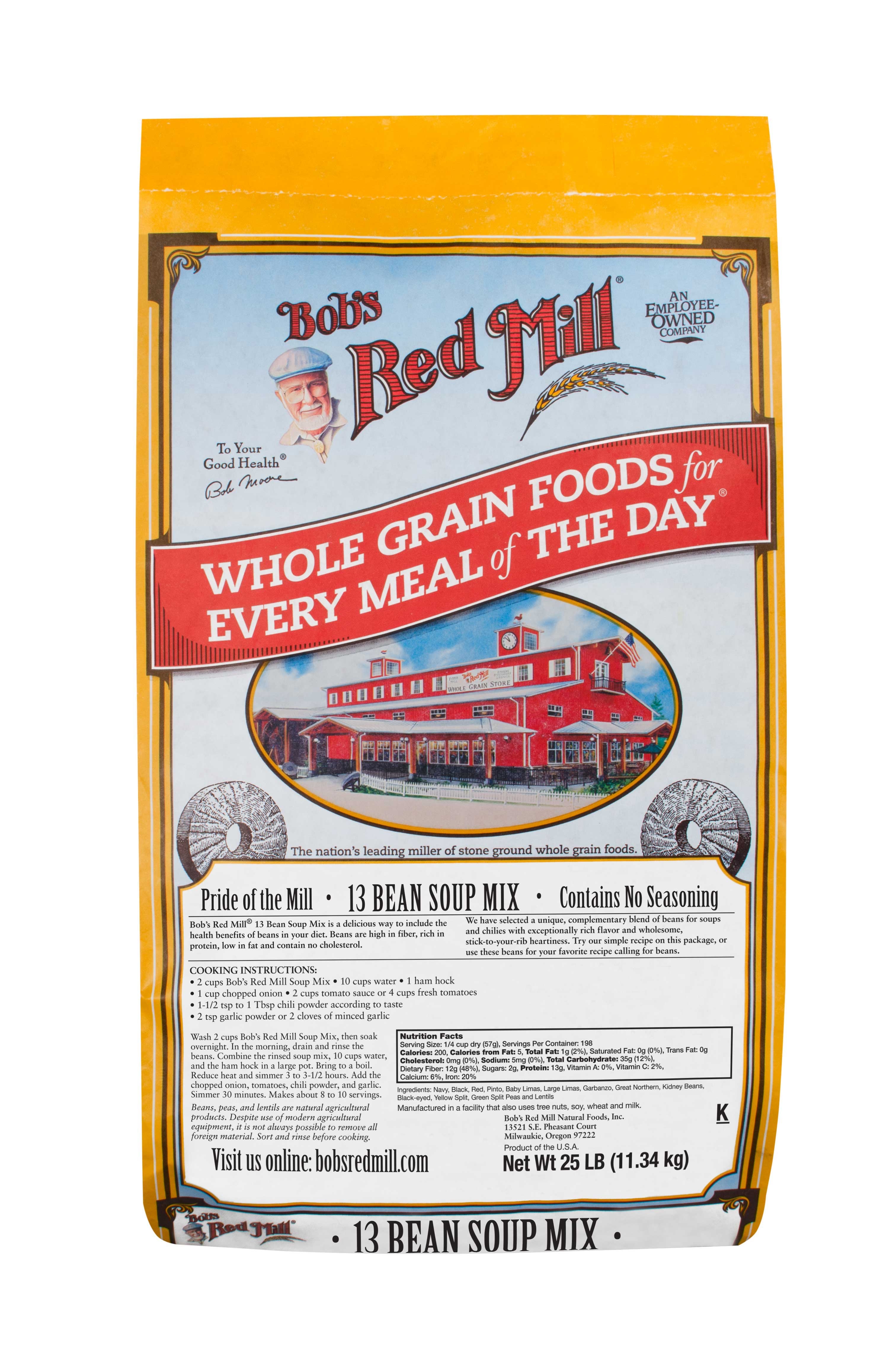 Bobs Red Mill 13 Bean Soup Mix, 25 Pound.