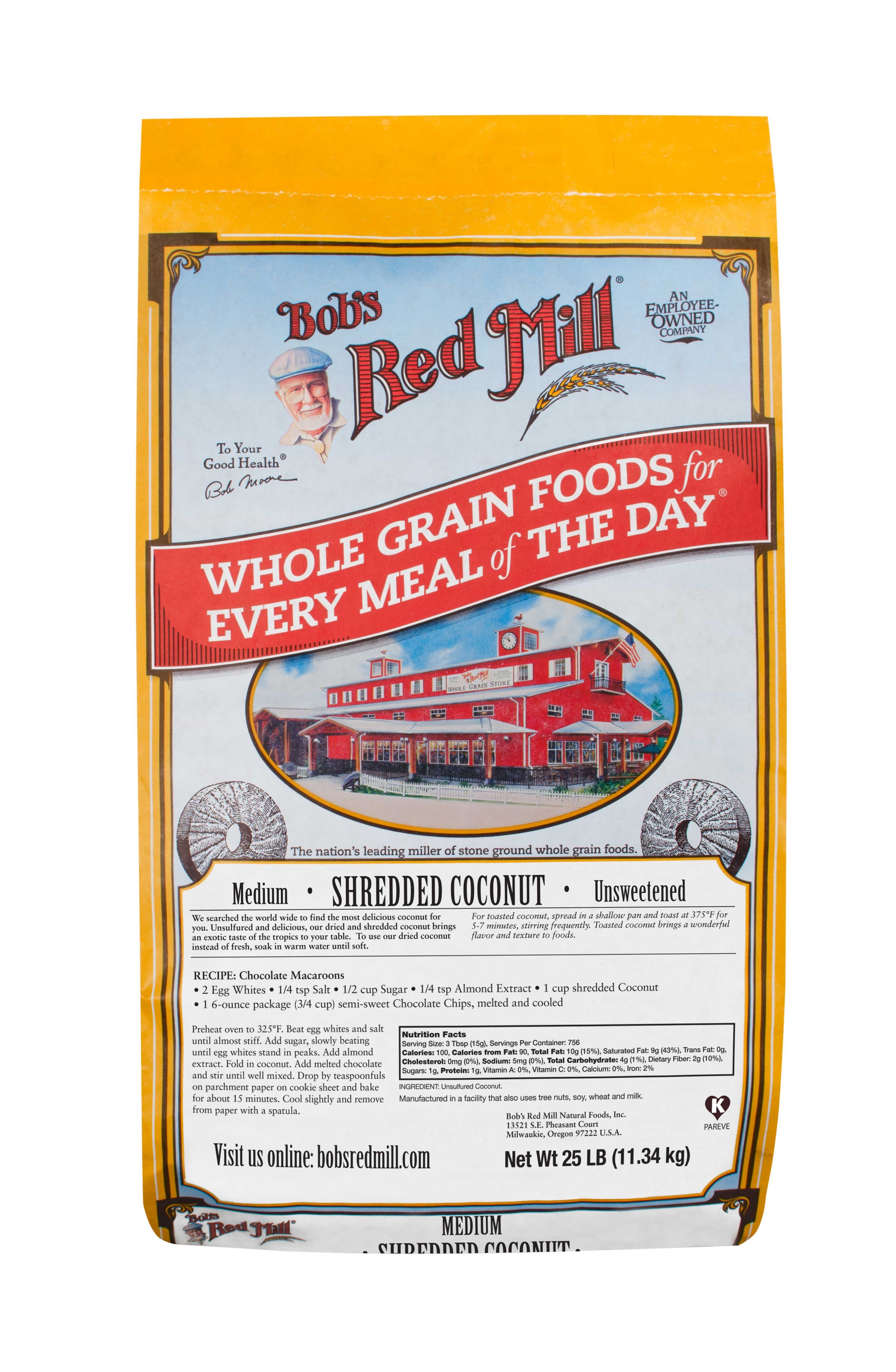 Bobs Red Mill Shredded Coconut, 25 Pound.