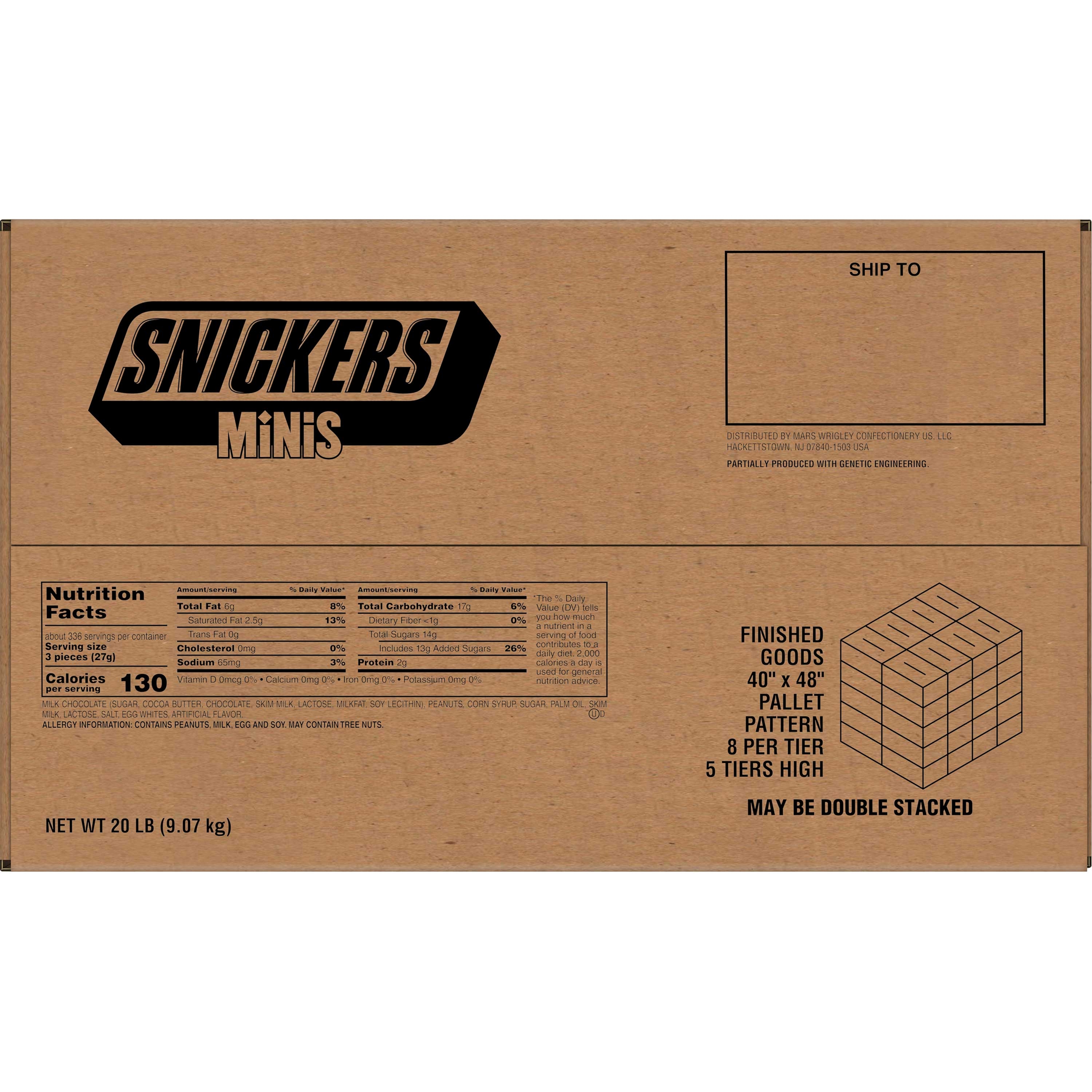 Snickers Miniature Candy Bar, 20 Pound.