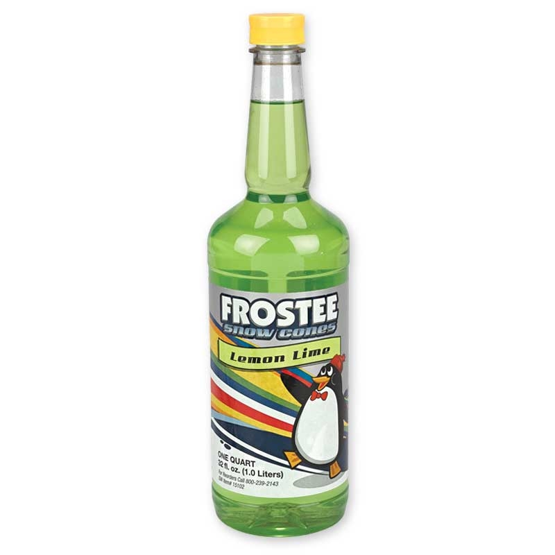 Frostee Snow Cone Lemon Lime Syrup, 32 Ounce -- 12 per case.