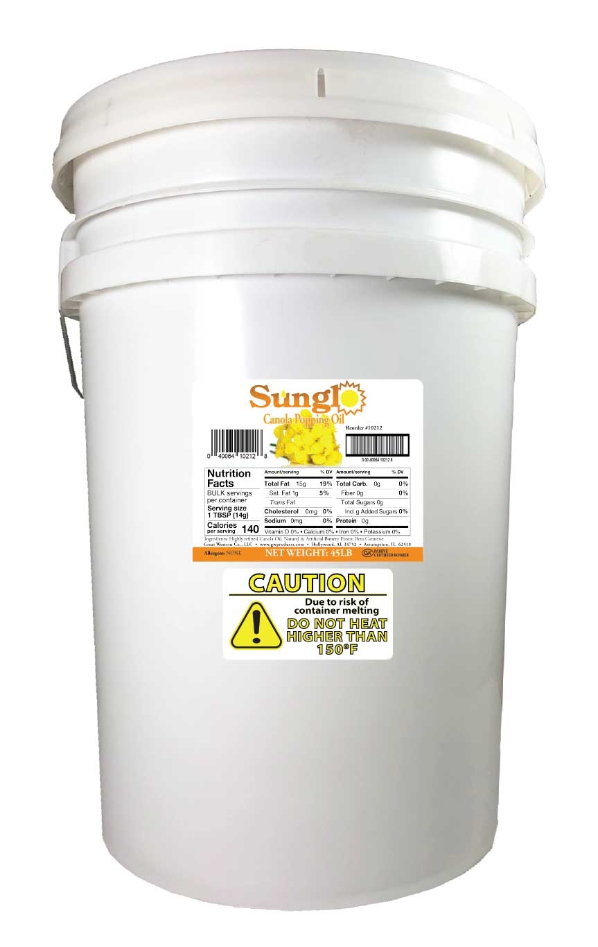 Great Western Canola Popping Oil, 50 Pound.