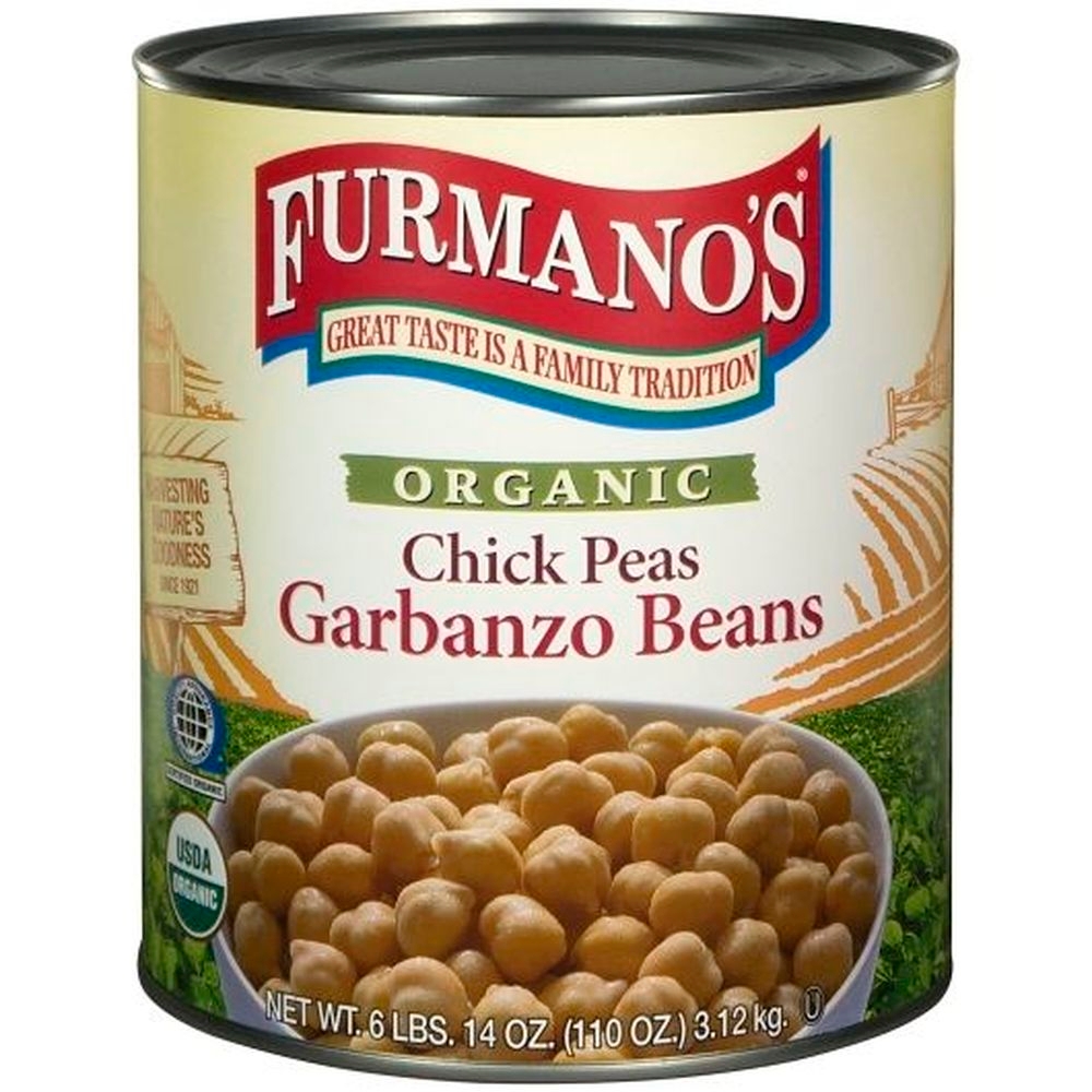 Furmanos Organic Garbanzo Chick Pea Beans, 110 Ounce -- 6 per case