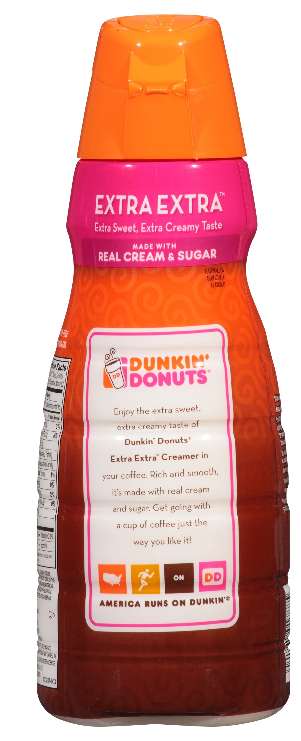 Dunkin Donuts Extra Extra Coffee Creamer, 32 Fluid Ounce -- 6 per case.