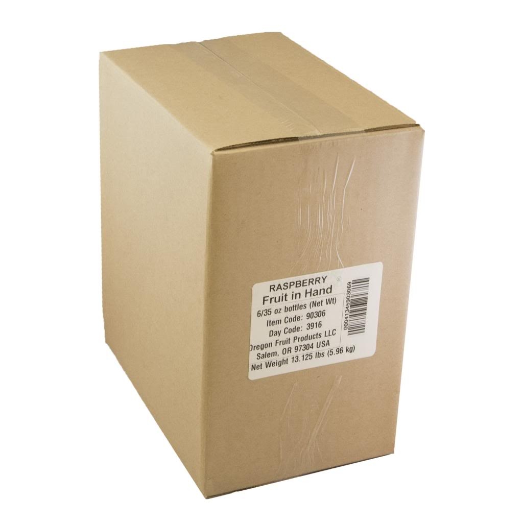 Fruit In Hand Raspberry Pourable Fruit Puree, 35 Ounce -- 6 per case.