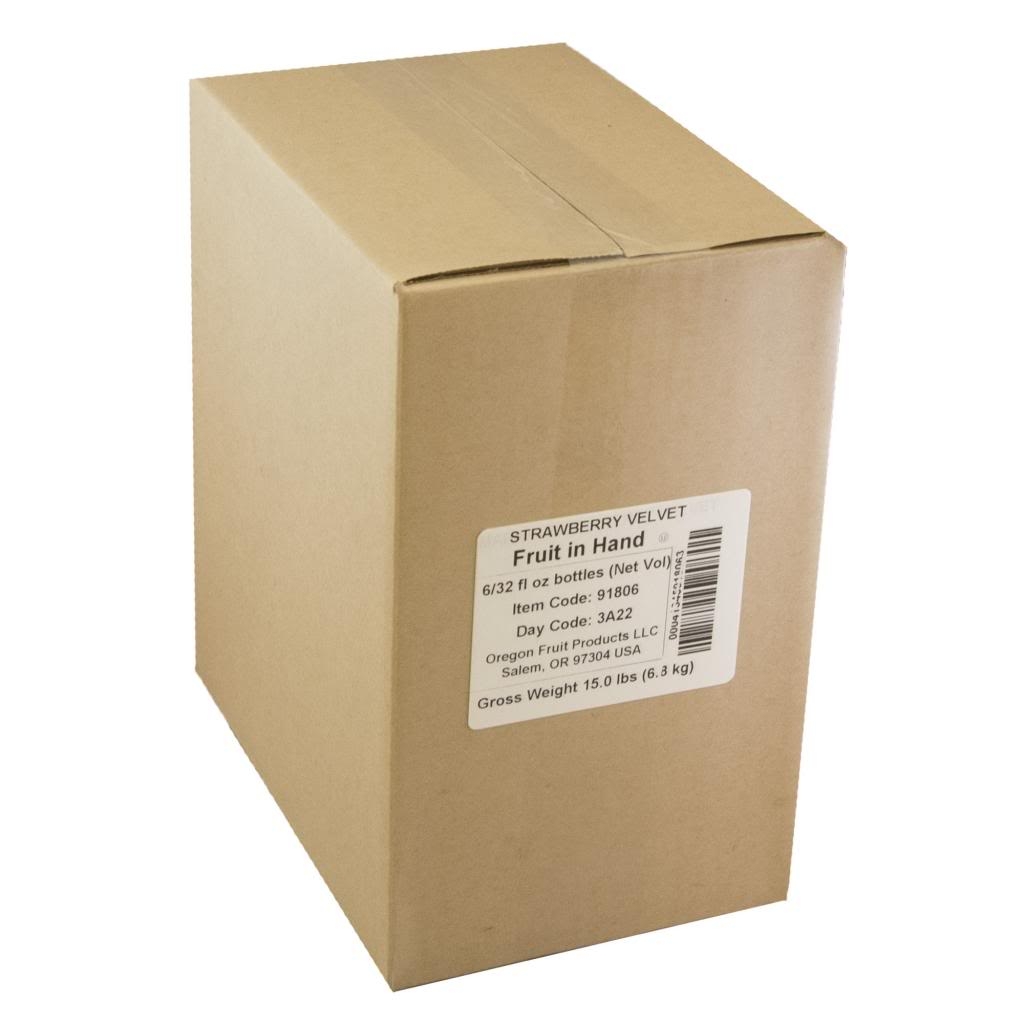 Fruit in Hand Strawberry Velvet Craft Puree, 32 Fluid Ounce -- 6 per case.