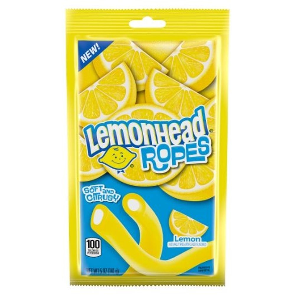 Lemonhead Candy Ropes, 5 Ounce Peg - 12 per case