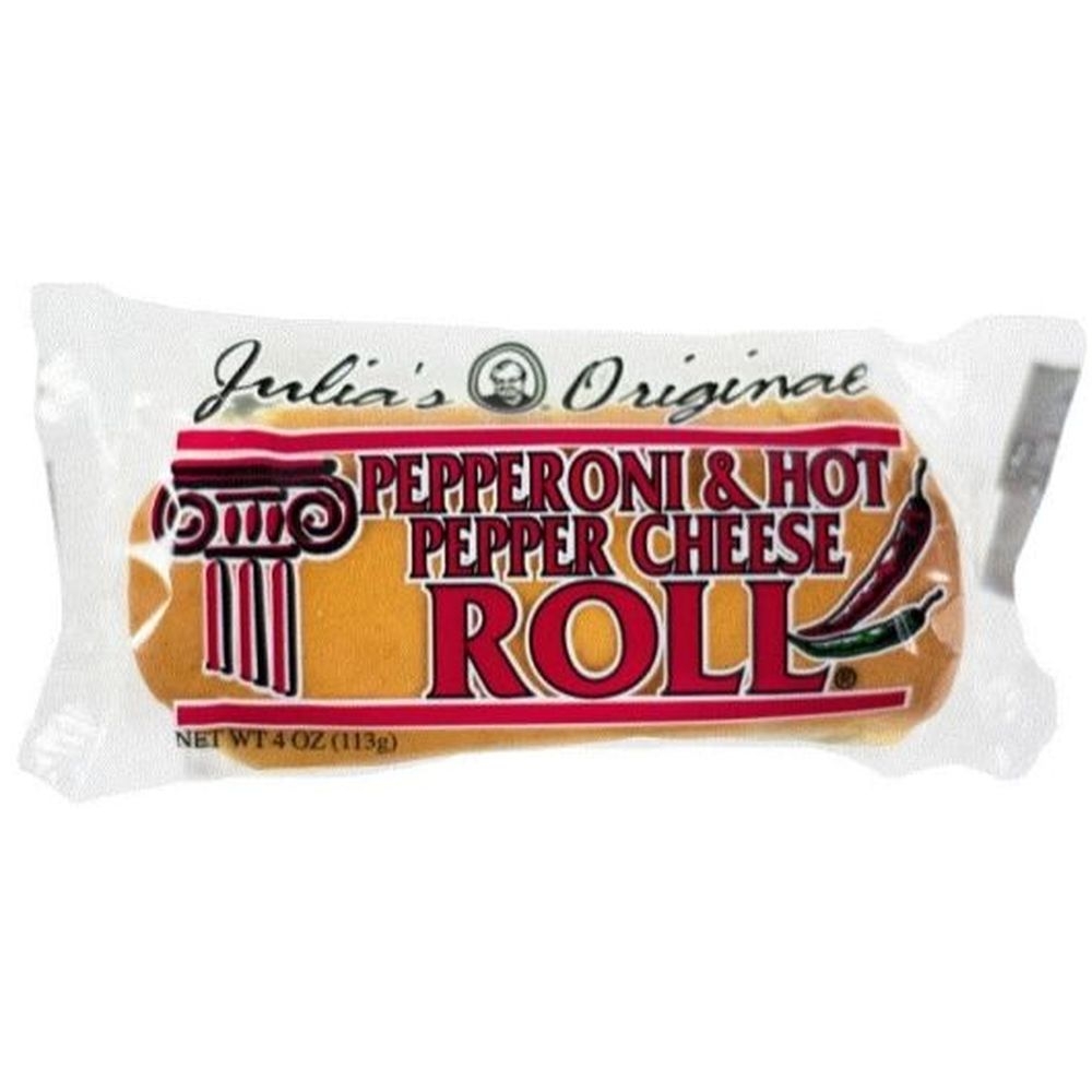 Julias Hot Pepper Cheese and Pepperoni Roll, 4 Ounce - 36 per case