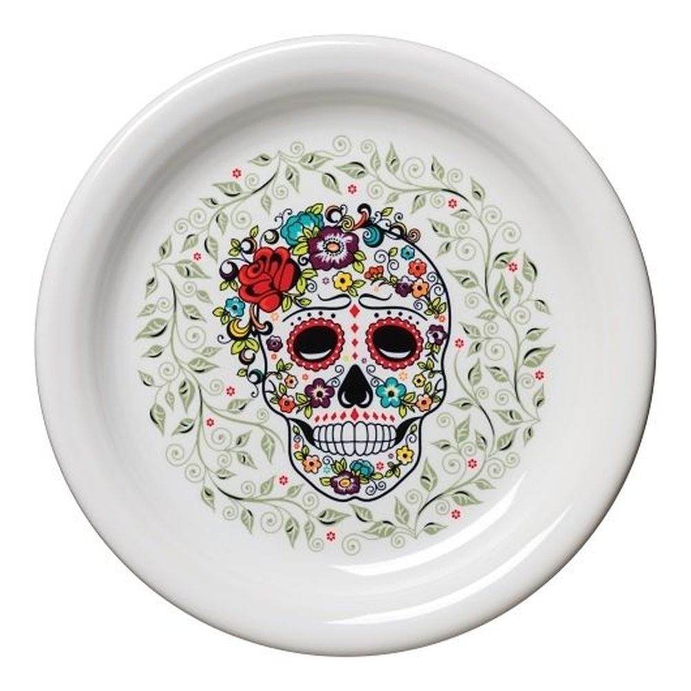 Fiesta Skull and Vine Sugar Bistro Coupe 6.25 inch Dia. Appetizer Plate, 12 count