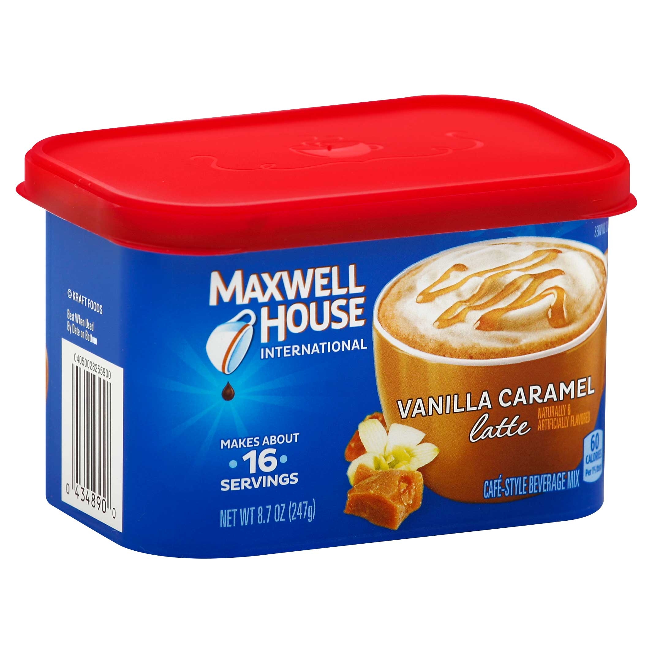 Maxwell House Vanilla Caramel Latte Cafe Style Instant Beverage Mix, 8.7 Ounce -- 8 per case.