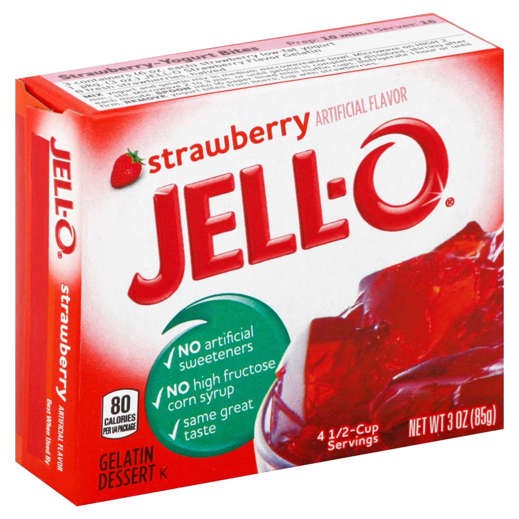 Jell-O Strawberry Gelatin Mix, 3 Ounce --24 per case