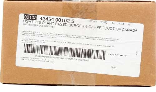 Lightlife Planet Based Burger, 10 Pound