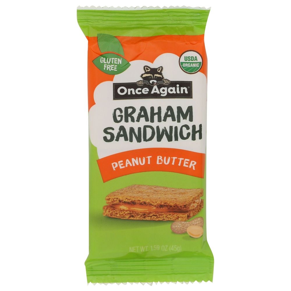 Once Again Organic Peanut Butter Graham Cracker Sandwich, 1.59 Ounce -- 8 per case