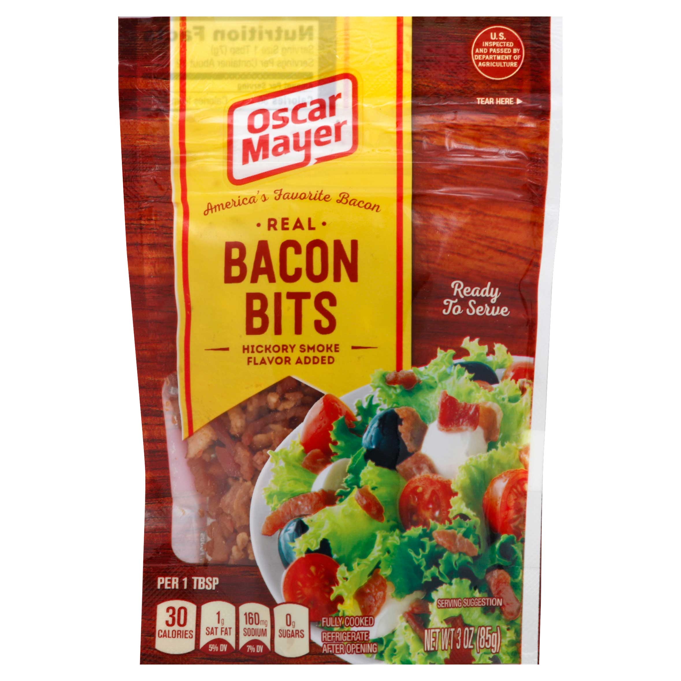 Oscar Meyar Bacon Bits, 3 Ounce Pouch -- 6 per case.