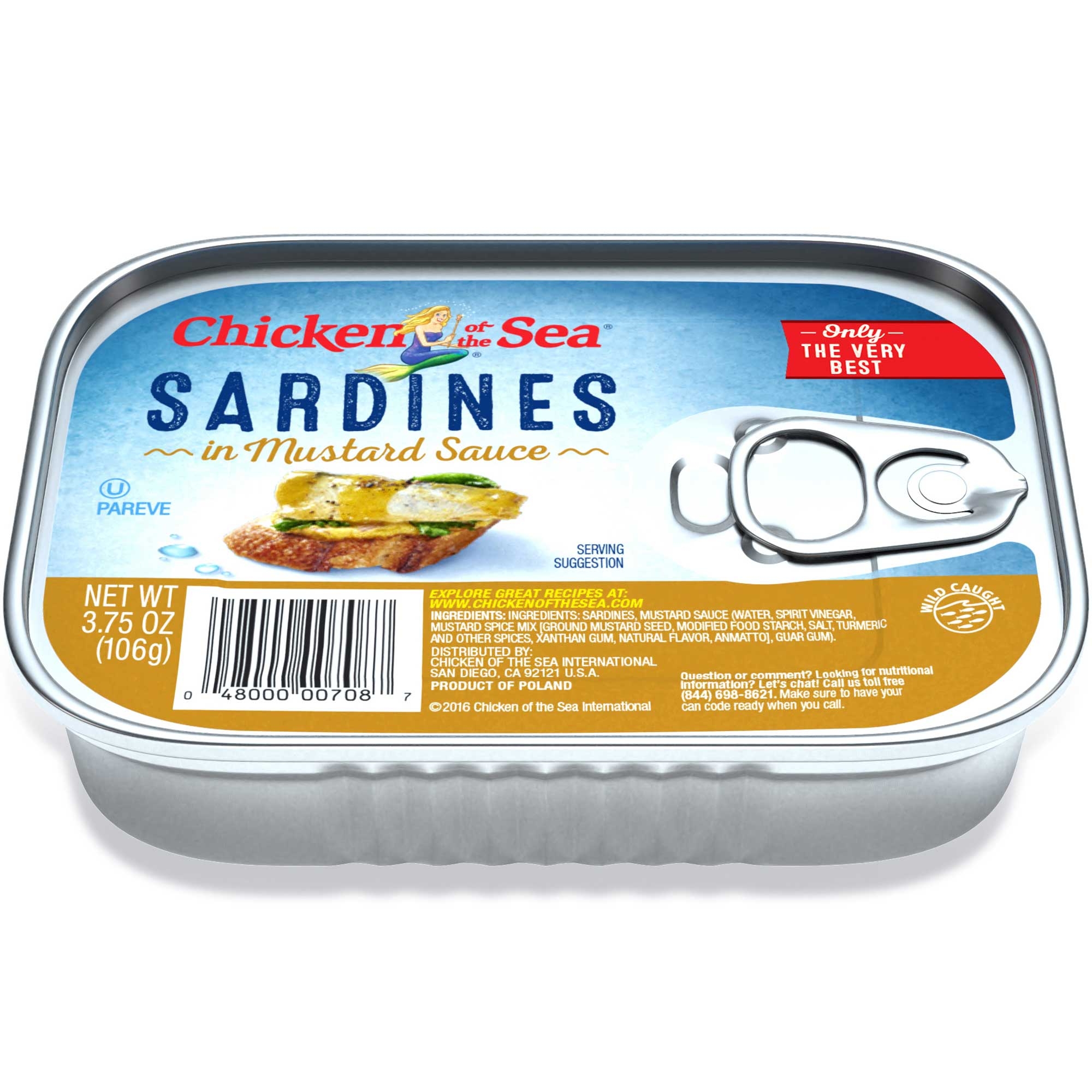 Chicken of the Sea Sardines in Mustard Sauce, 3.75 Ounce -- 18 per case.