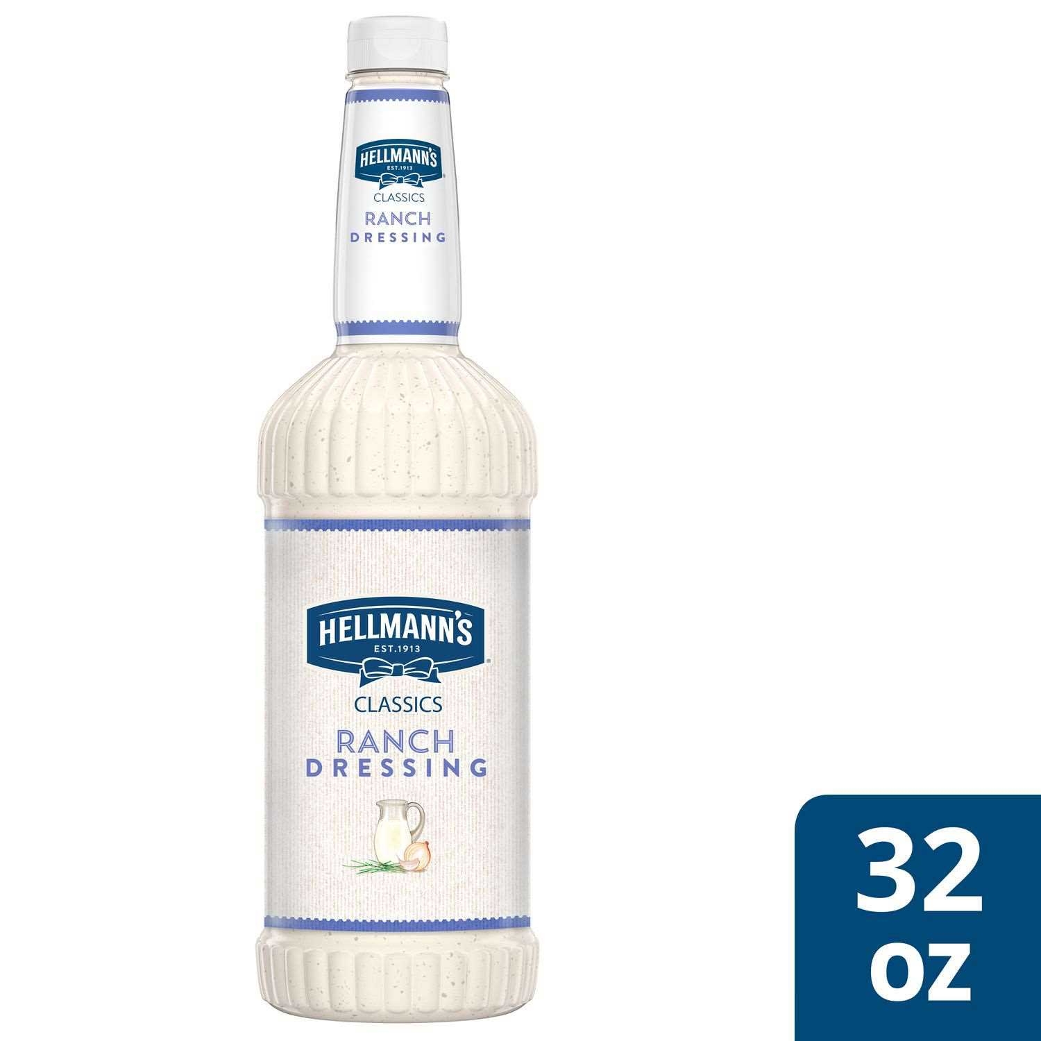 Single Hellmann's Classics Ranch Salad Dressing Salad Bar Bottle, 32 Fluid Ounce