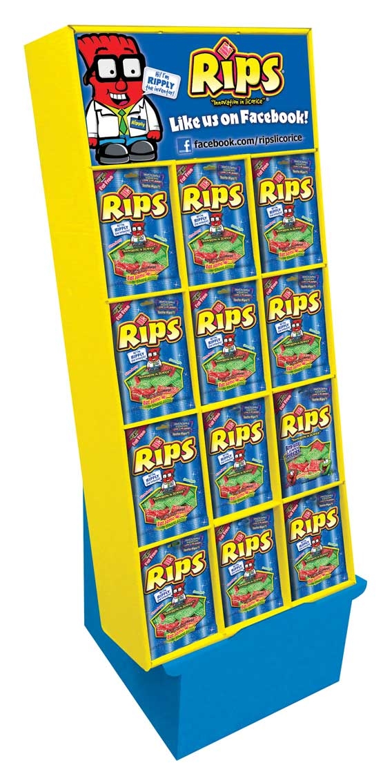 Rips Bite Size Strawberry and Green Apple Licorice Candy, 4 Ounce -- 72 per case.