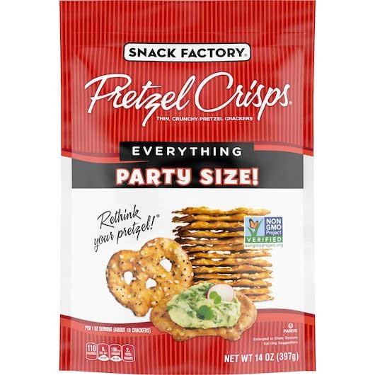 Snack Factory Everything Pretzel Crisps, 14 Ounce -- 12 per case