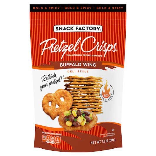 Snack Factory Buffalo Wing Pretzel Crisps, 7.2 Ounce -- 12 per case