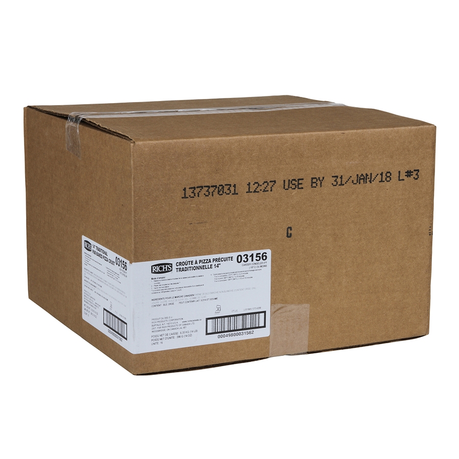 Della Suprema Par Baked Traditional Pizza Crust, 14 Ounce -- 16 per case.