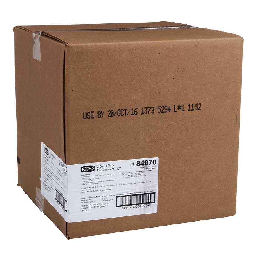 Rich's 12 Inch Par Baked Thin Pizza Crust, 8 Ounce -- 24 per case.